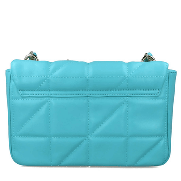 Womens Menbur Hydra Turquoise Quilted Gold Chain Handbag - Blue