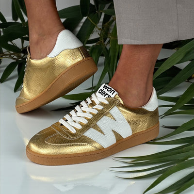 Womens Wonders AP-2001 Gumsole Trainers - Gold