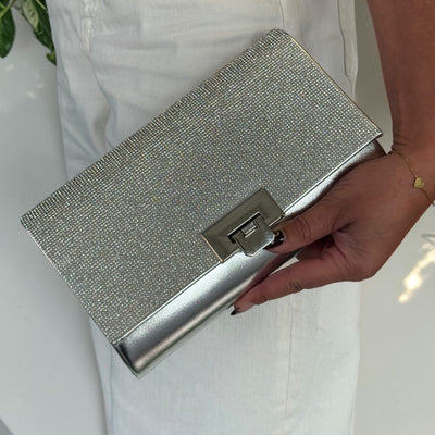 Womens Una Healy Centrefold Occasion Bag - Silver Chrome