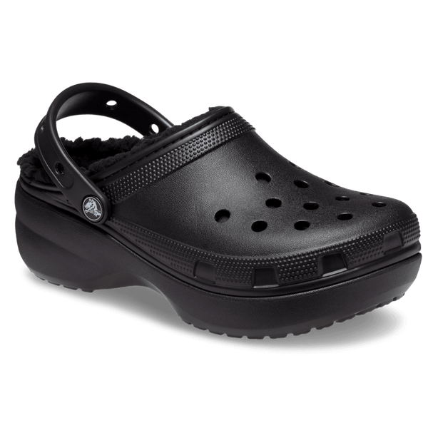 Crocs Women's Classic Platform Lined Clog - Black