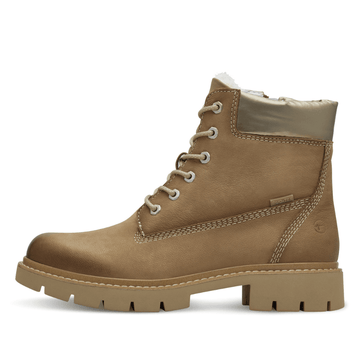 Womens Tamaris Comfort 86403 Camel Nubuck Lace and Zip Boots - Camel