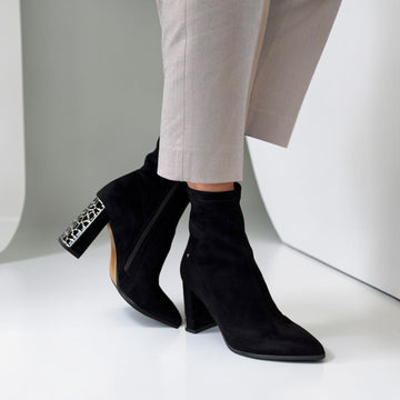 Womens Kate Appleby Lonstowe Stretch Ankle Boots - Schwarz Suede