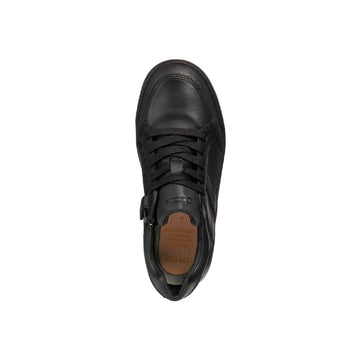 Junior Boys Geox Arzach Black School Shoes - Black