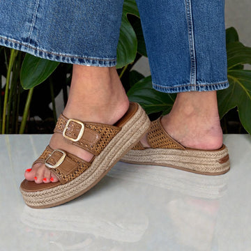 Womens Tamaris 27221 Cognac Sandals - Cognac
