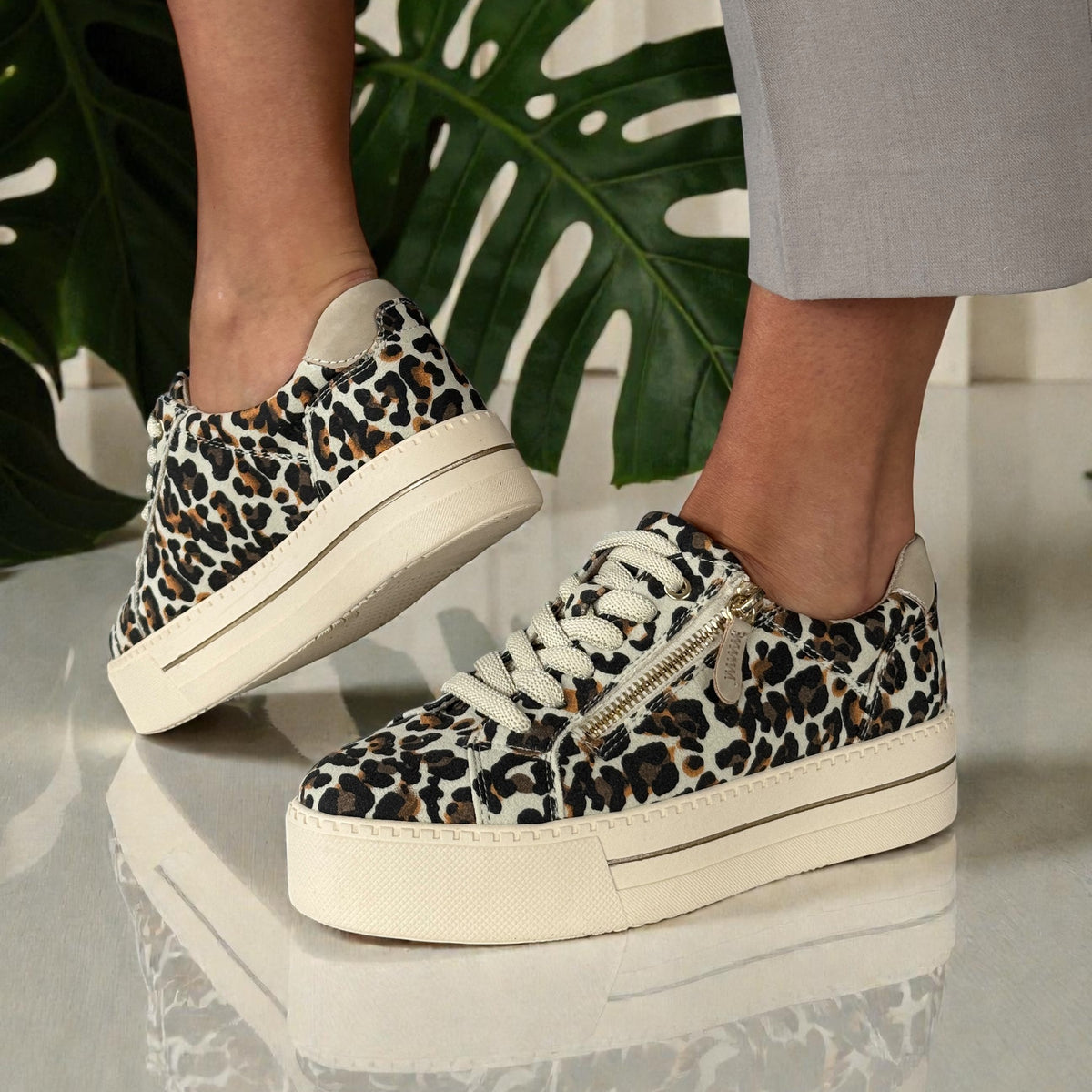 Womens Jana 23767 Print Platform Trainers