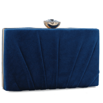 Womens Menbur 85755 Velvet Diamond Clasp Clutchbag - Navy