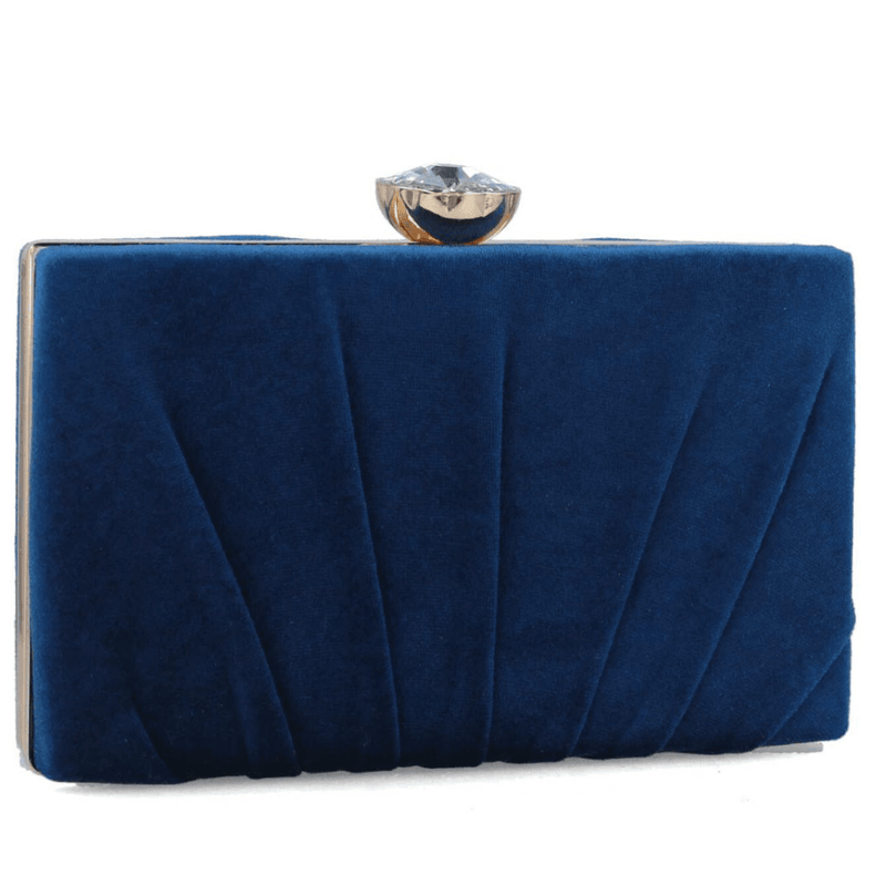 Womens Menbur 85755 Velvet Diamond Clasp Clutchbag - Navy