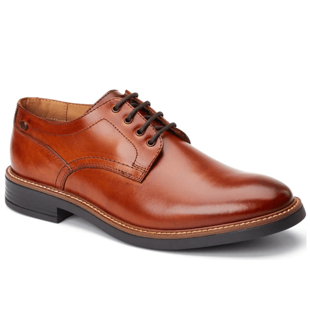 Mens Base London Durham Washed Tan Leather Smart Shoes