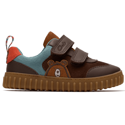 Infant Boys Clarks Cove Den Chestnut Brown Bear 2 Strap Pre Walker Shoes - Chestnut