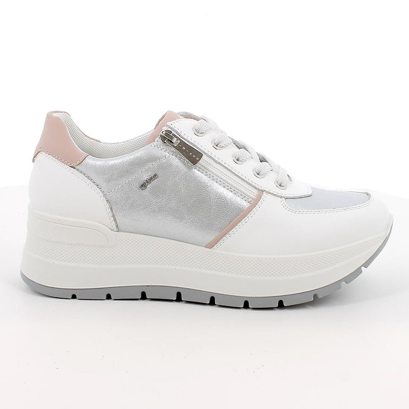 Womens Igi & Co White And Silver Platform Trainers - White And Silver
