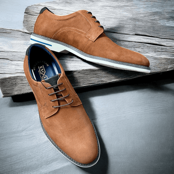Mens Escape Hurstwood Nubuck Leather Lace Up Shoes - Brandy - Brandy