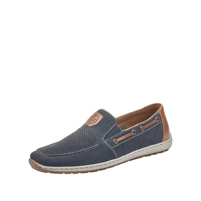 Mens Rieker 08866 Blue Flats - Blue