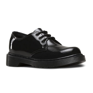 Dr Martens Junior Everley Black Patent Lace Up Shoe - Black