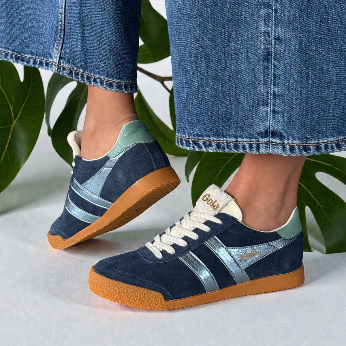 Womens Gola Elan Glitz Suede Trainers