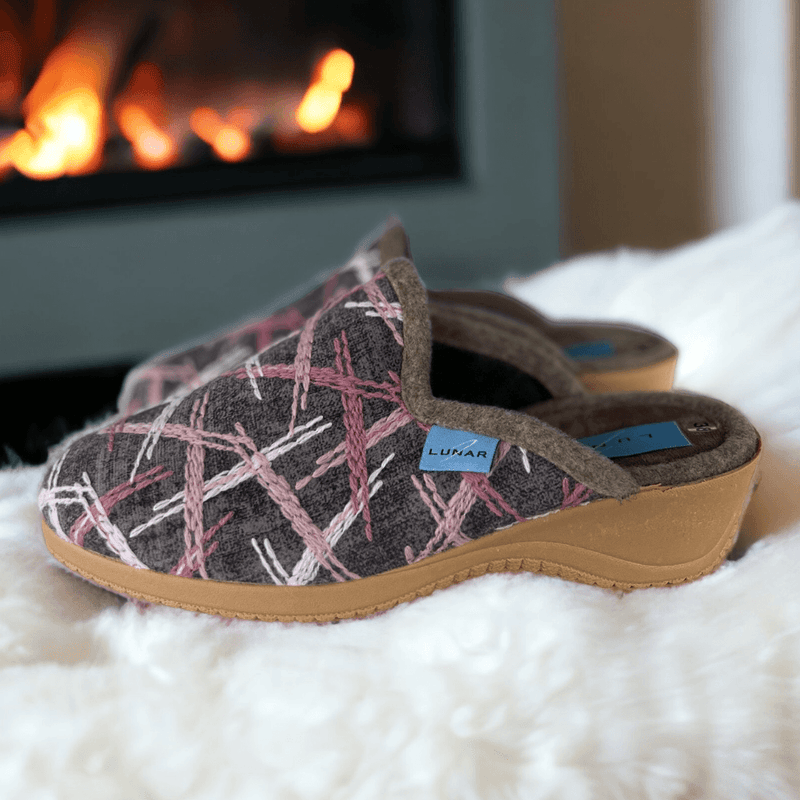 Womens Lunar Ladies Erin Grey Mule Slippers - Grey
