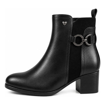 Womens Susst Suzy26 Faux Leather Ankle Boots - Black