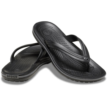 Mens Crocs Crocband Flip Flops - Black Slate Grey