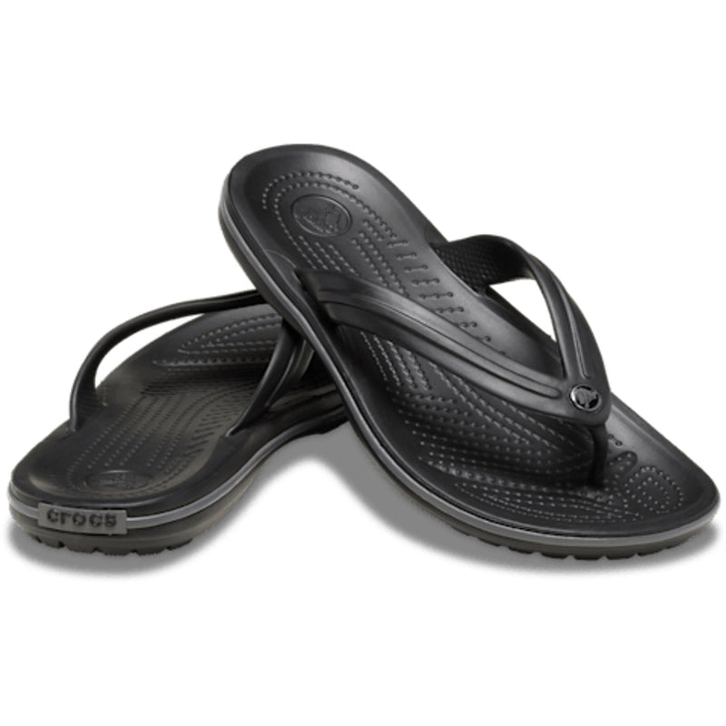 Mens Crocs Crocband Flip Flops - Black Slate Grey