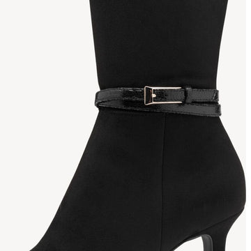Womens Tamaris 25516 Black Faux Suede Knee High Boots - Black