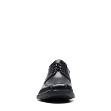Boys Clarks Howard Over Black School Shoes - Black