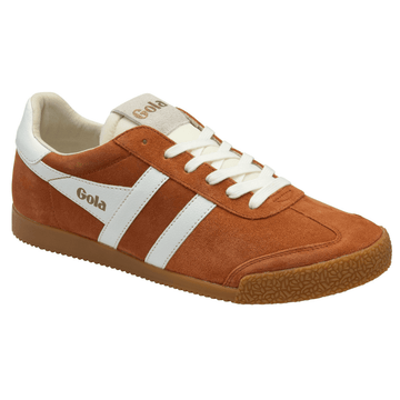 Mens Gola Elan Burnt Orange and White Suede Trainers - Moody Orange