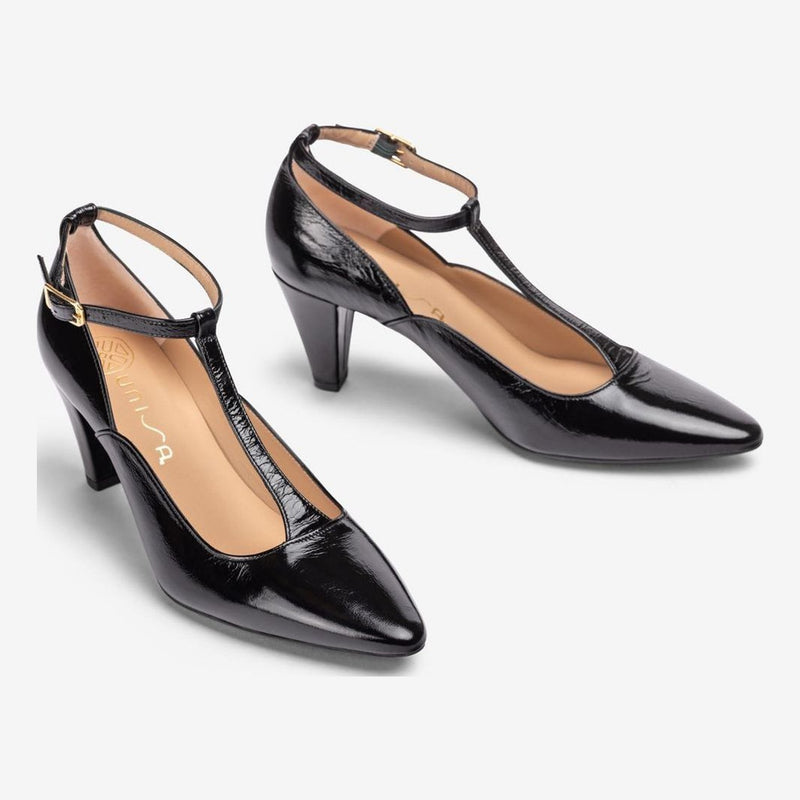 Womens Unisa Latte Court Shoes - Black