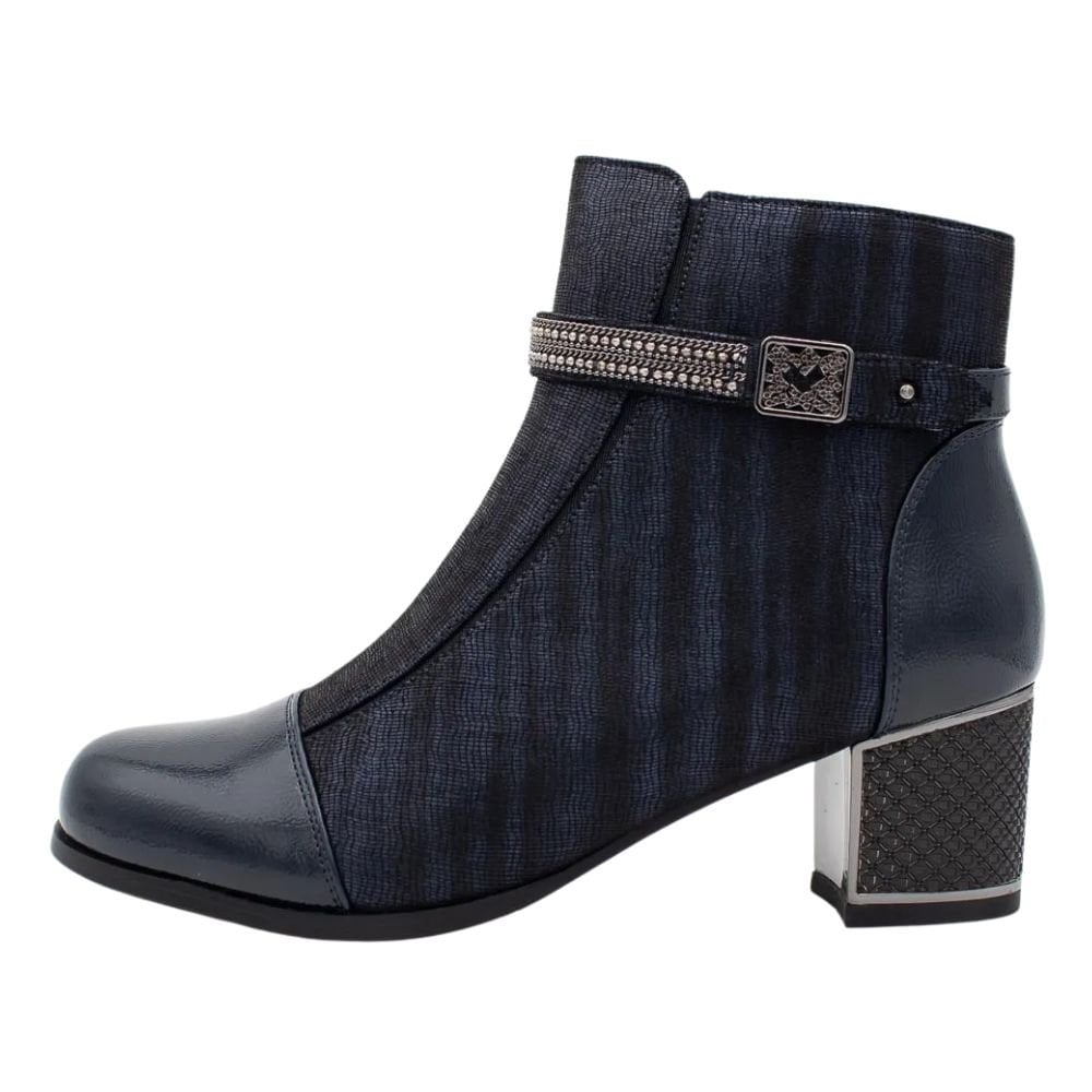 Womens Redz H701 Shimmering Textured Heel Ankle Boots