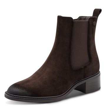Womens Tamaris 85311 Mocca Suede Ankle Boots - Mocca Suede