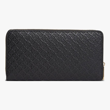 Womens Tommy Hilfiger Icon Debossed Zip Around Purse - Black