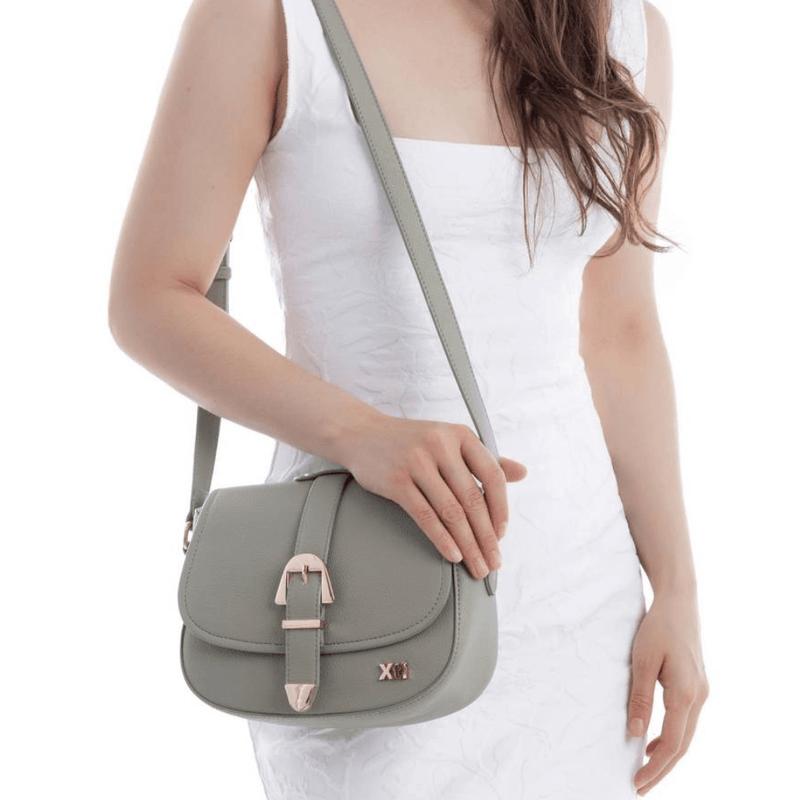 Womens Xti 185460 Buckle Closure Handbag - Khaki