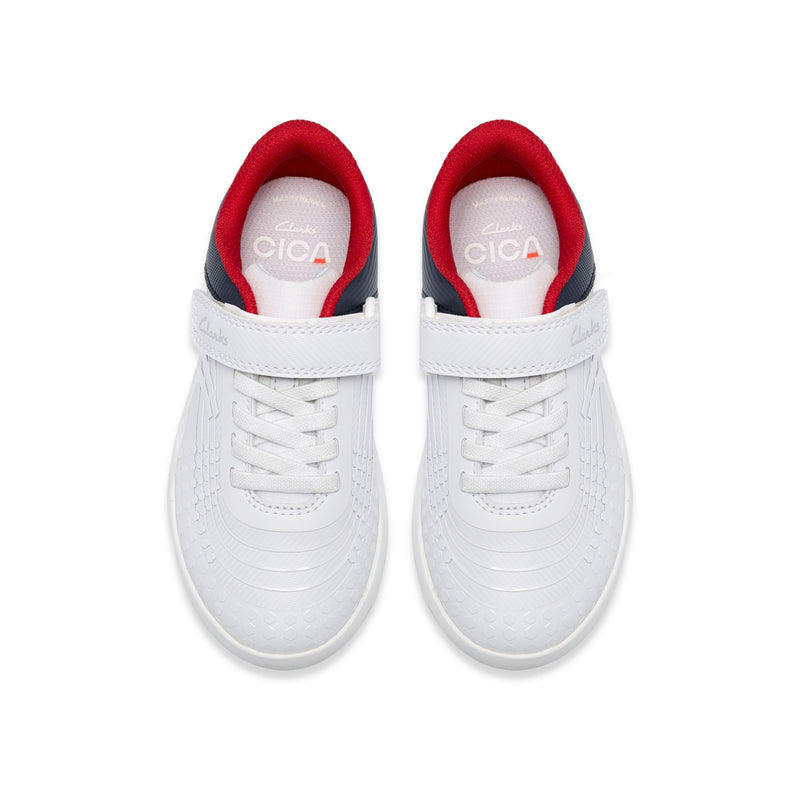 Boys Clarks CICA Goal Kid Football Shoes - White