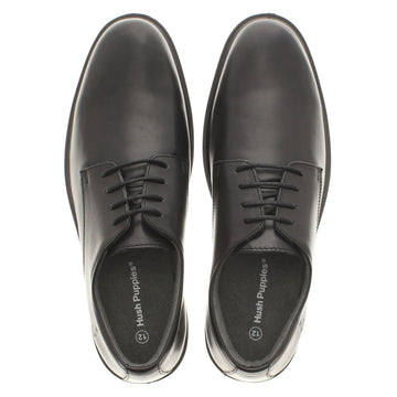Boys Hush Puppies Neal Black School Shoes - Black