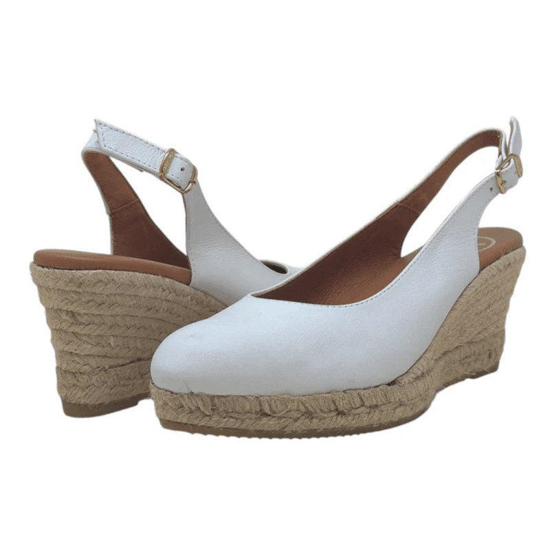 Womens Toni Pons Bremen Closed Toe Wedge Espadrilles - White