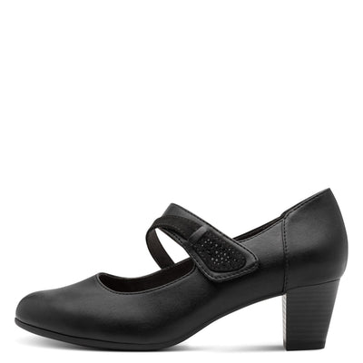 Womens Jana 24465 Black Block Heels - Black