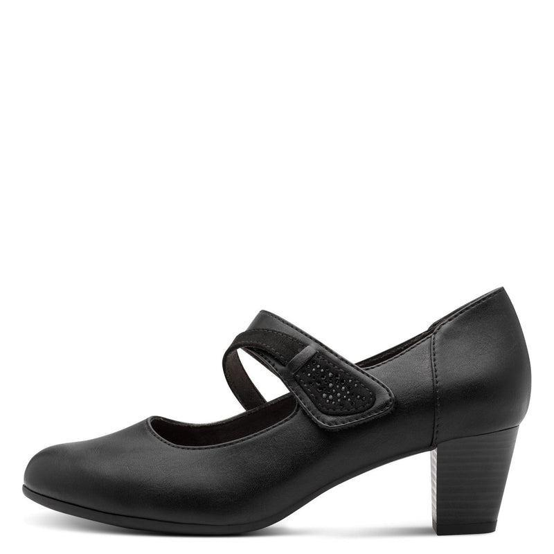 Womens Jana 24465 Black Block Heels - Black