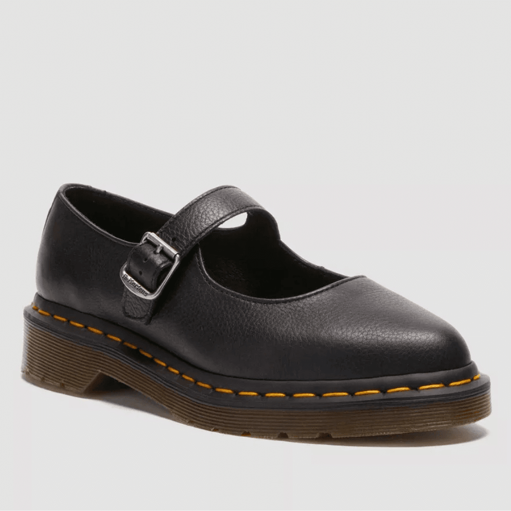 Girls Dr Martens Elphie Virginia Leather Mary Jane Shoes- Black