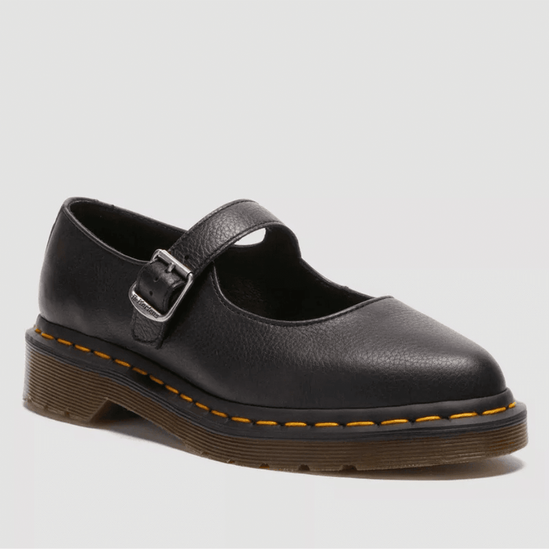 Girls Dr Martens Elphie Virginia Leather Mary Jane Shoes- Black - Black