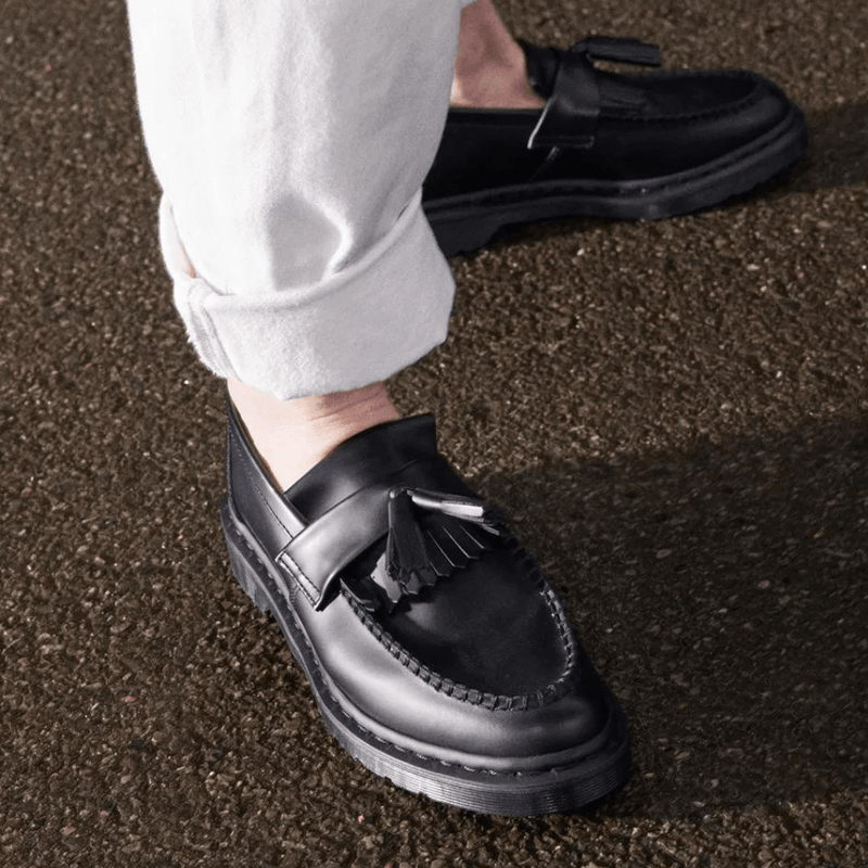 Womens Dr Martens Adrian Smooth Leather Black Loafers - Black