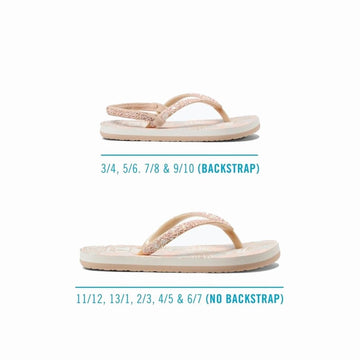 Reef Kids Infant Junior Little Stargazer Prints Flip Flops Sandals - Natural - Cream