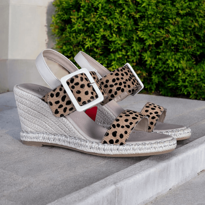 Womens Kate Appleby Bodeden Wedge Sandals- Cotton - Leopard