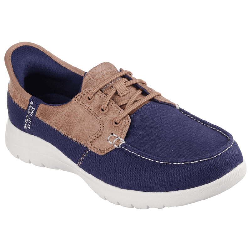 Womens Skechers Slip-ins On the Go Boat Shoes - Navy