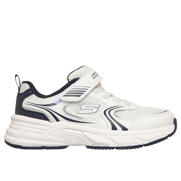 Boys Skechers 403857L White & Navy Sporty Retro-Graph Trainer - Junior - White