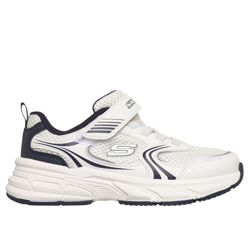 Boys Skechers 403857L White & Navy Sporty Retro-Graph Trainer - Junior - White