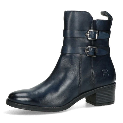 Womens Bagatt Navy Leather Ankle Boots - Navy