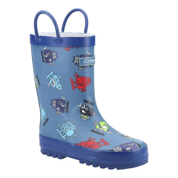 Kids Cotswold Puddle Waterproof Wellingtons - Robot
