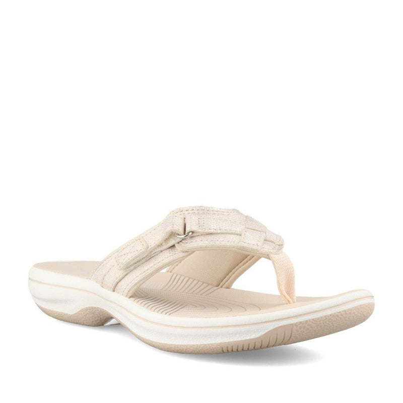Womens Clarks Brinkley Sea Soft Gold Toe Post Flip Flops - Soft Gold