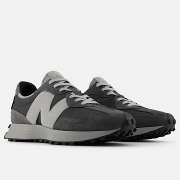 Mens New Balance 327 Mesh Trainers - Castlerock with Magnet-Light and Dark Grey