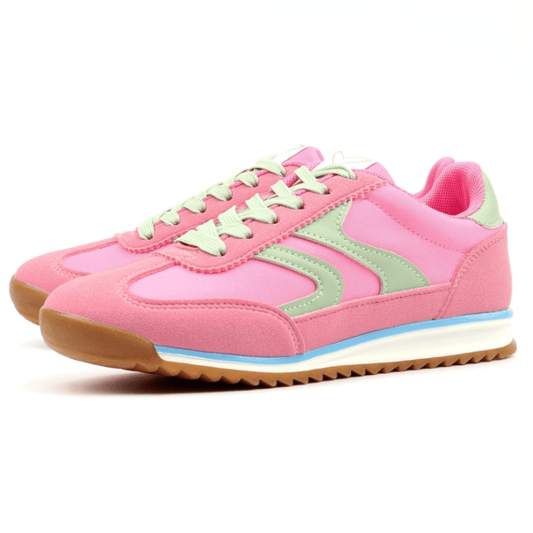 Womens Lunar Zoe Sporty Lace Up Trainers - Pink