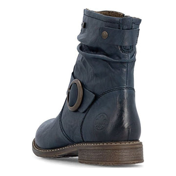Womens Rieker 74857 Navy Fleece Lined Ankle Boots - Navy