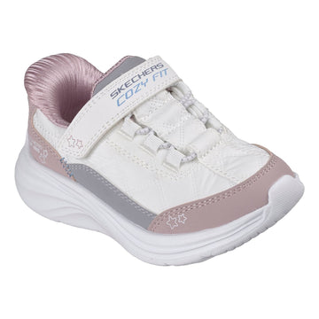 Toddler Girls Skechers Comfy Sprints - Cozy Fit White / Lavender Slip-Ins Trainers - White / Lavender
